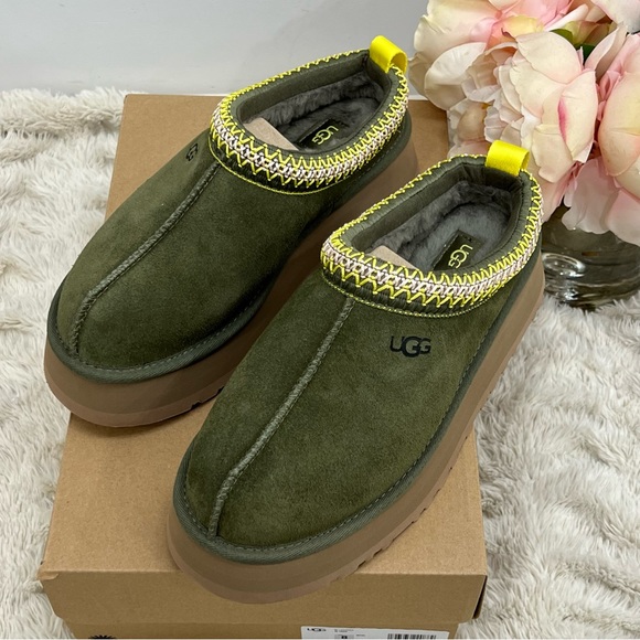 UGG TAZZ Platform Slippers RARE NEW IN BOX Burnt Olive - Picture 4 of 14